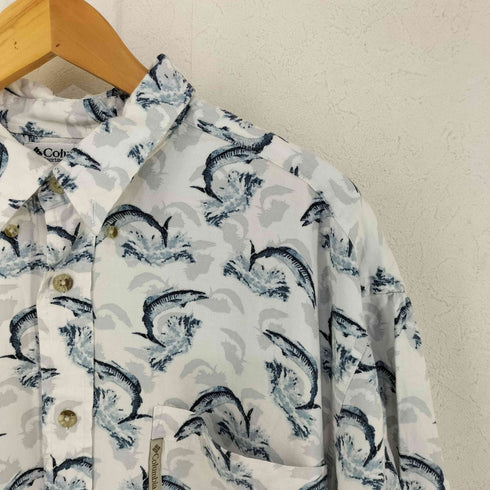 コロンビア Columbia 魚柄 コットンビッグ半袖シャツ メンズ import:L
