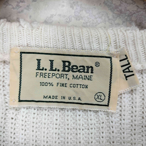 エルエルビーン L.L.Bean 90S MADE IN USA ダメージ加工コットンラグランニット メンズ XL-TALL