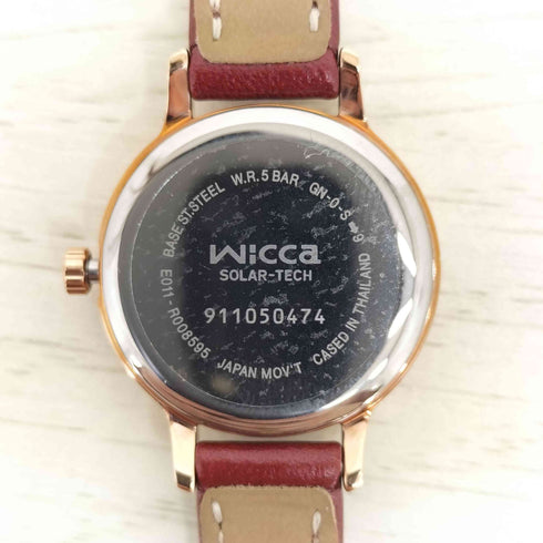 wicca ソーラー レザーバンド 腕時計 レディース
