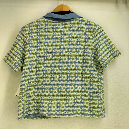 ザラ ZARA 総柄 半袖 スキッパー クロップド ニットポロ レディース import:S