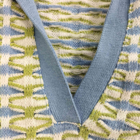 ザラ ZARA 総柄 半袖 スキッパー クロップド ニットポロ レディース import:S