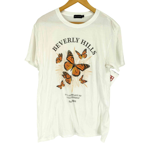 BEVERLY HILLS 蝶プリントTシャツ メンズ M