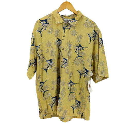 コロンビア Columbia リーフ柄 アロハシャツ メンズ import:L
