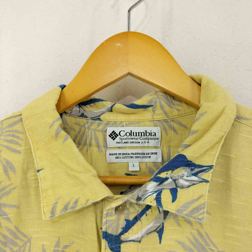 コロンビア Columbia リーフ柄 アロハシャツ メンズ import:L