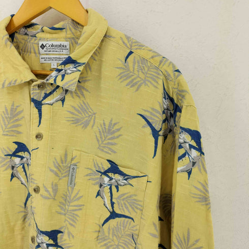 コロンビア Columbia リーフ柄 アロハシャツ メンズ import:L