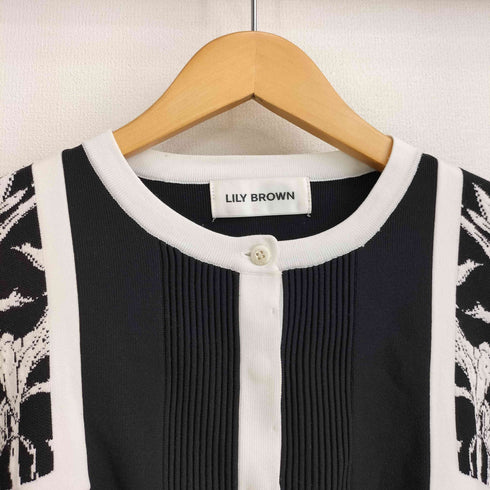 リリーブラウン Lily Brown フラワージャガードカーディガン レディース ONE SIZE