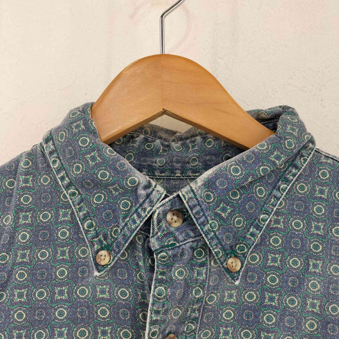 ランズエンド LANDS END 90S S/S 総柄シャツ メンズ import:M