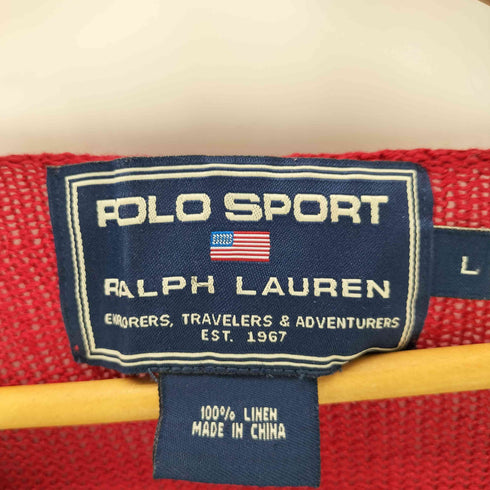 ポロスポーツラルフローレン POLO SPORT RALPH LAUREN 90S グラデーション メッシュ リネンボートネックニット Y2K メンズ JPN:L