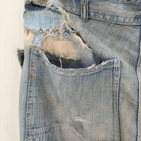 ヘラクレス HERCULES 40S-50S waldes ZIP ダブルニー ペインターデニムパンツ 襤褸 ボロ メンズ