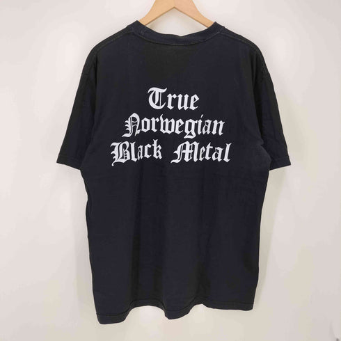 90S CYGNUS ボディ ブラック メタル バンド ロゴ 両面 プリント S/S クルーネック Tシャツ ©1998 メンズ import:L