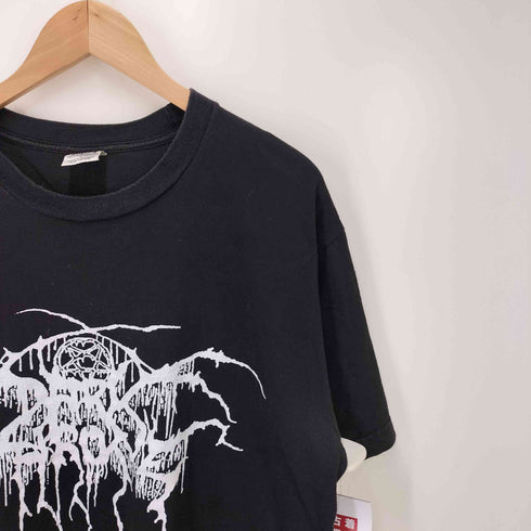 90S CYGNUS ボディ ブラック メタル バンド ロゴ 両面 プリント S/S クルーネック Tシャツ ©1998 メンズ import:L