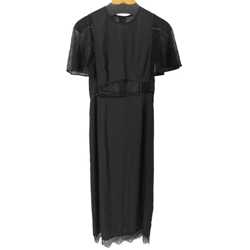 ザラ ZARA S/S レース切替デザインサテンロングワンピース レディース import:S