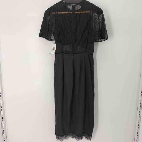 ザラ ZARA S/S レース切替デザインサテンロングワンピース レディース import:S