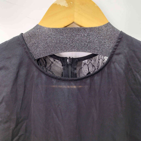 ザラ ZARA S/S レース切替デザインサテンロングワンピース レディース import:S