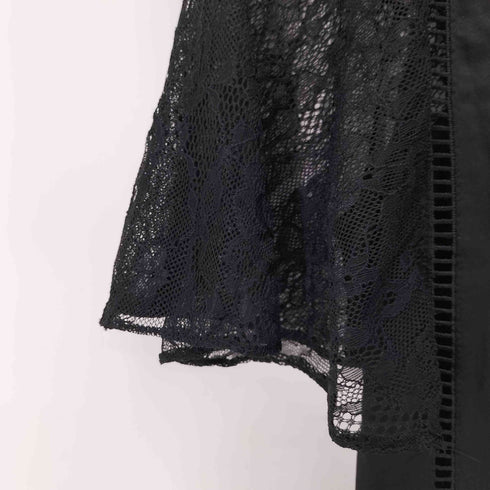 ザラ ZARA S/S レース切替デザインサテンロングワンピース レディース import:S