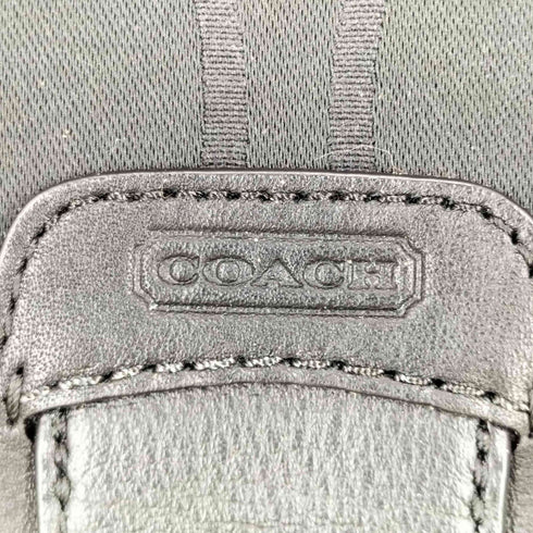 コーチ COACH シグネチャーロゴ レザー×キャンバスショルダーバッグ レディース