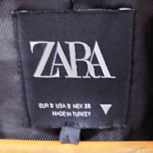 ザラ ZARA チェックダブルテーラードジャケット レディース import:S