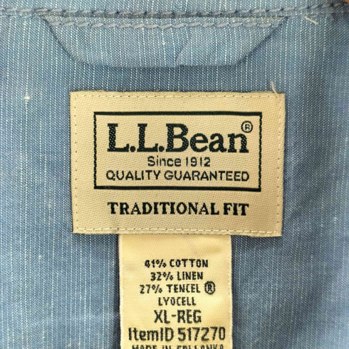 エルエルビーン L.L.Bean ラギットリネンブレンドシャツ メンズ JPN:XL