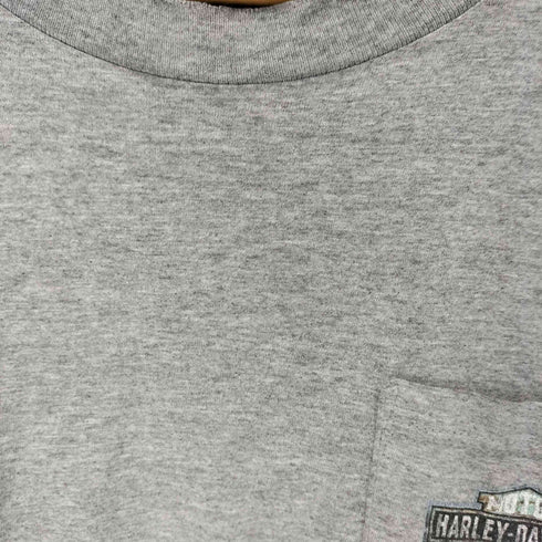 ハーレーダビッドソン HARLEY-DAVIDSON 00S ©2004 USA製 バックプリント ポケットTシャツ メンズ import:L