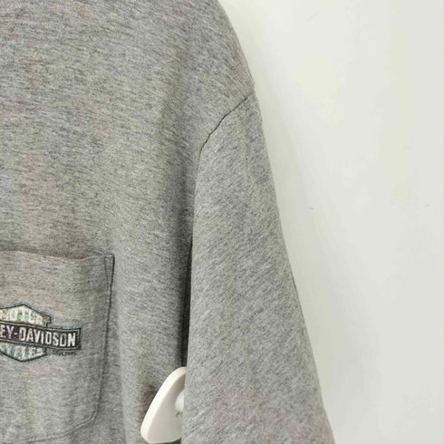 ハーレーダビッドソン HARLEY-DAVIDSON 00S ©2004 USA製 バックプリント ポケットTシャツ メンズ import:L