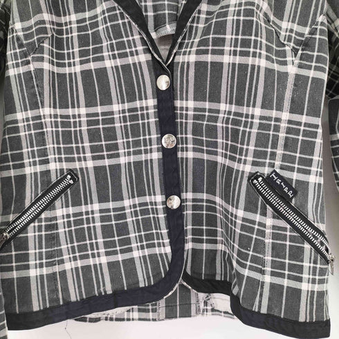トリップニューヨークシティ TRIPP NYC チェック ジャケット 着脱フード スカルボタン レディース JPN:XL