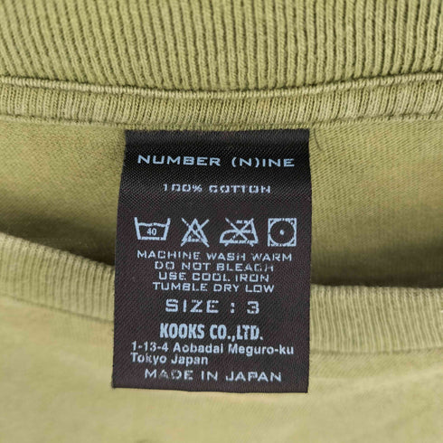 N NUMBER スタンダード期 復刻 エンブレムプリント 穴あき加工 クルーネックカットソー メンズ 3