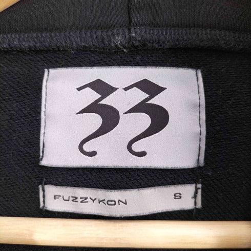 フルギ FUZZYKON ●プリント フェード加工 短丈 プルオーバーフーディー メンズ S