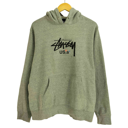 ステューシー Stussy フロントプリント プルオーバーフーディー メンズ MeDIUM