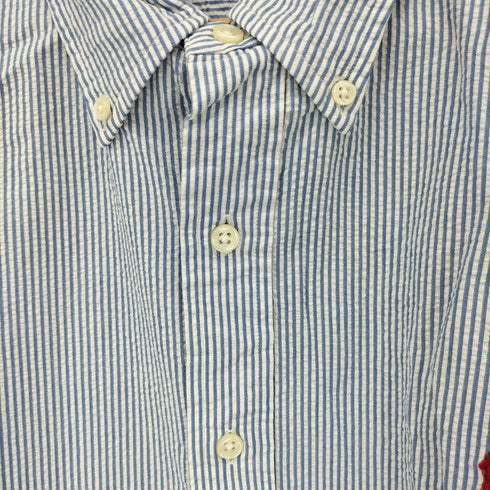 ラルフローレン RALPH LAUREN シアサッカー ストライプ BDシャツ メンズ import:XL