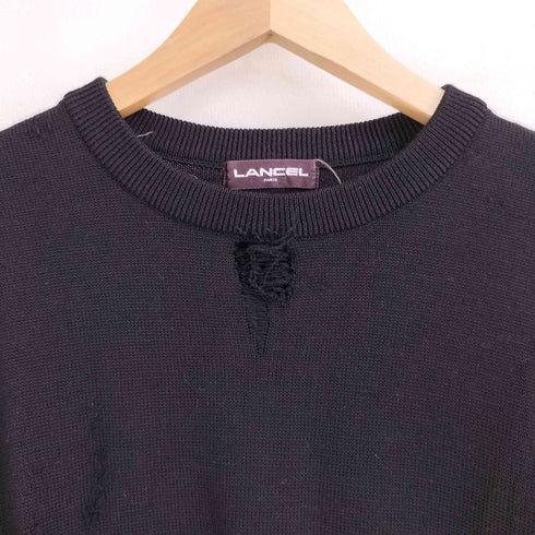 ランセル LANCEL ダメージ加工 クルーネックニット メンズ