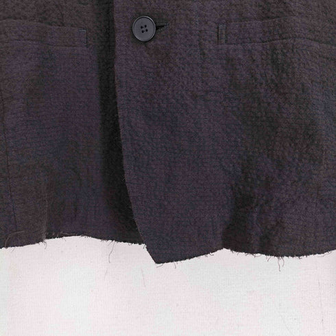 パドカレ pas de calais ウール混 シワ加工 コットン 3B テーラードジャケット レディース 36