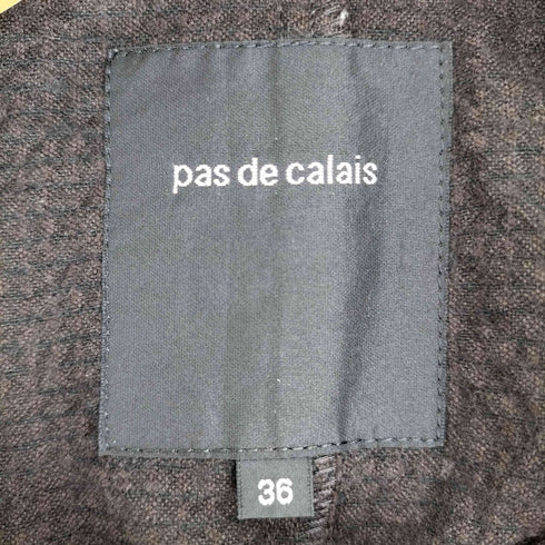 パドカレ pas de calais ウール混 シワ加工 コットン 3B テーラードジャケット レディース 36