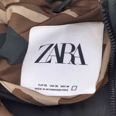 ザラ ZARA ウッドランドカモ 中綿 フーデッド ジャケット メンズ import:XL