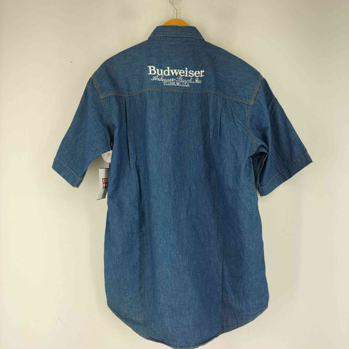 バドワイザー Budweiser 90S ロゴ刺繍 フラップポケット S/S デニムシャツ メンズ JPN:L