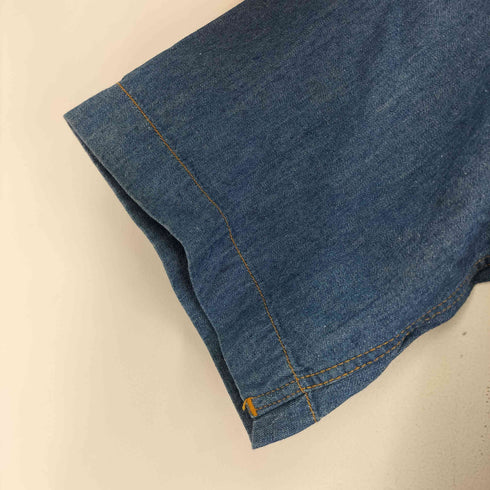 バドワイザー Budweiser 90S ロゴ刺繍 フラップポケット S/S デニムシャツ メンズ JPN:L