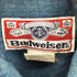バドワイザー Budweiser 90S ロゴ刺繍 フラップポケット S/S デニムシャツ メンズ JPN:L