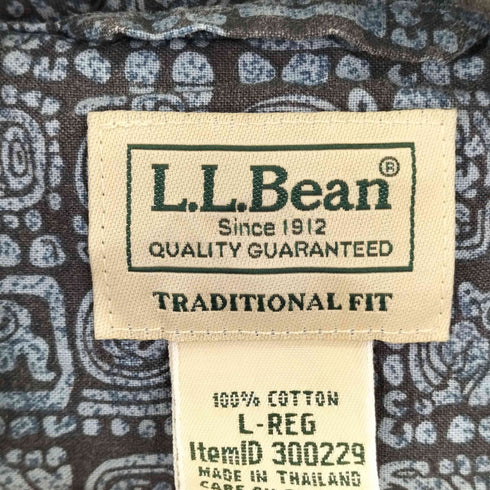 エルエルビーン L.L.Bean 総柄 開襟シャツ メンズ JPN:L
