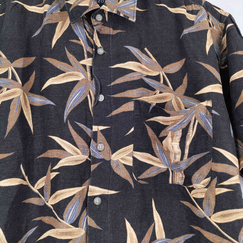 アイゾッド IZOD S/S リネンレーヨン ボタニカル柄 シャツ メンズ JPN:L