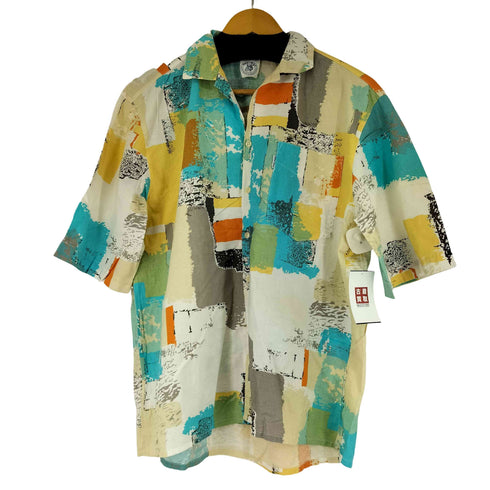 NAF-NAF 総柄 S/S 開襟シャツ メンズ