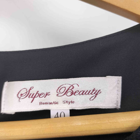 スーパービューティ super beauty 花柄 スパンコール ノースリーブ チュニックワンピース レディース JPN:40