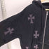 アンノウンロンドン UNKNOWN LONDON RHINESTONE CROSS ZIP-UP HOODIE ラインスト ーン クロス ジップアップ パーカー メンズ import:L