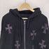 アンノウンロンドン UNKNOWN LONDON RHINESTONE CROSS ZIP-UP HOODIE ラインスト ーン クロス ジップアップ パーカー メンズ import:L