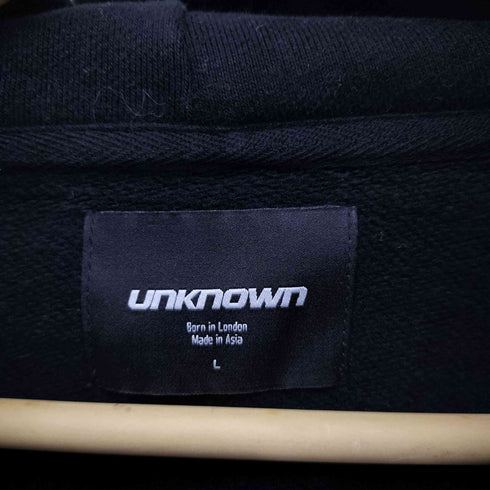 アンノウンロンドン UNKNOWN LONDON RHINESTONE CROSS ZIP-UP HOODIE ラインスト ーン クロス ジップアップ パーカー メンズ import:L