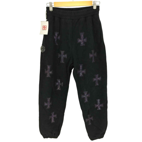 アンノウンロンドン UNKNOWN LONDON RHINESTONE CROSS SWEAT PANTS ラインストーン クロス スウェット パンツ メンズ S