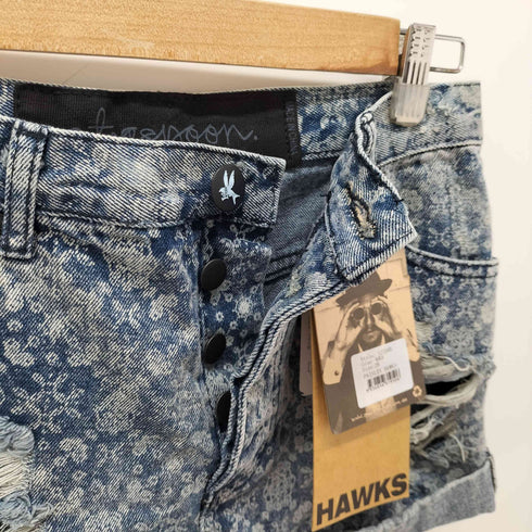 ONE TEESPOON ボタンフライ総柄デニムショートパンツ レディース US:28-29