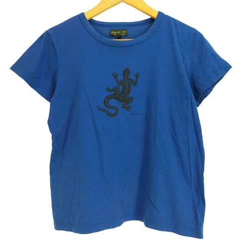 アニエスベー agnes b. PARIS クルーネック トカゲロゴプリント 半袖 Tシャツ レディース T2