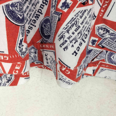 5050 裾シングル USA製 BUDWEISER リンガーTシャツ メンズ JPN:M