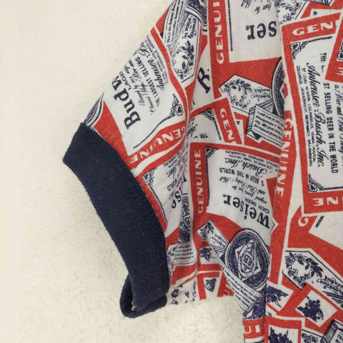 5050 裾シングル USA製 BUDWEISER リンガーTシャツ メンズ JPN:M