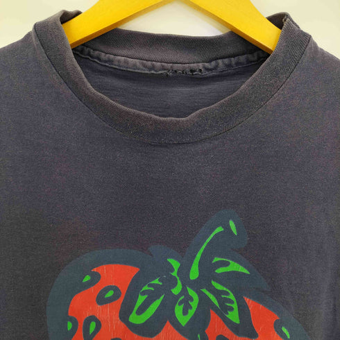 90s insane 袖&裾シングル 苺 いちご クルーネックTシャツ メンズ