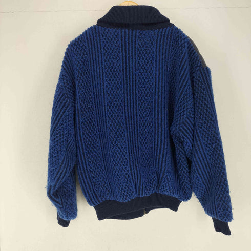 CENTRAL PARK レザー切替ニットブルゾン メンズ M